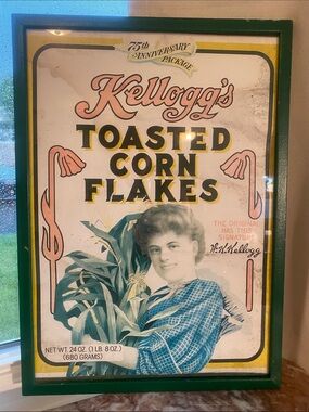 Kellogg's Toasted Corn Flakes Vintage Wall Art - Yellow, Green, Black